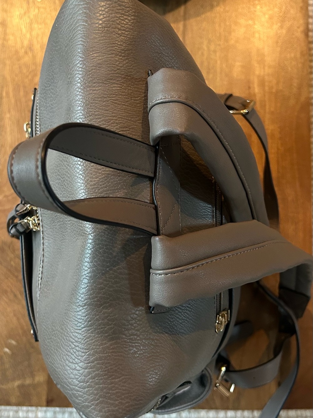 Poppy & Peonies Dark Gray Convertible Women’s Backpack - Picture 6 of 10